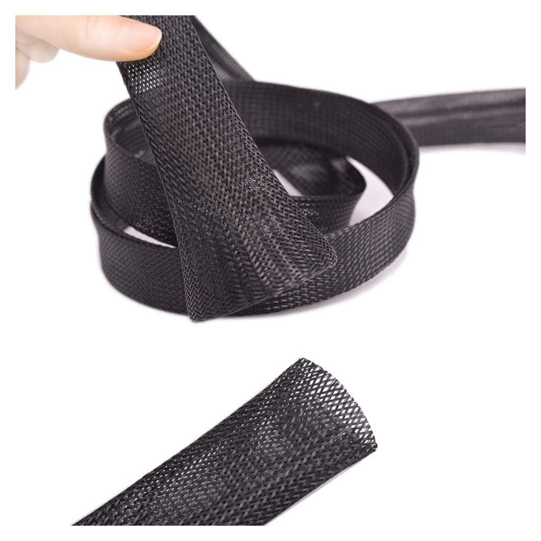 Manga de Cable Negra PET 35mm x 30.48m Wang-Data