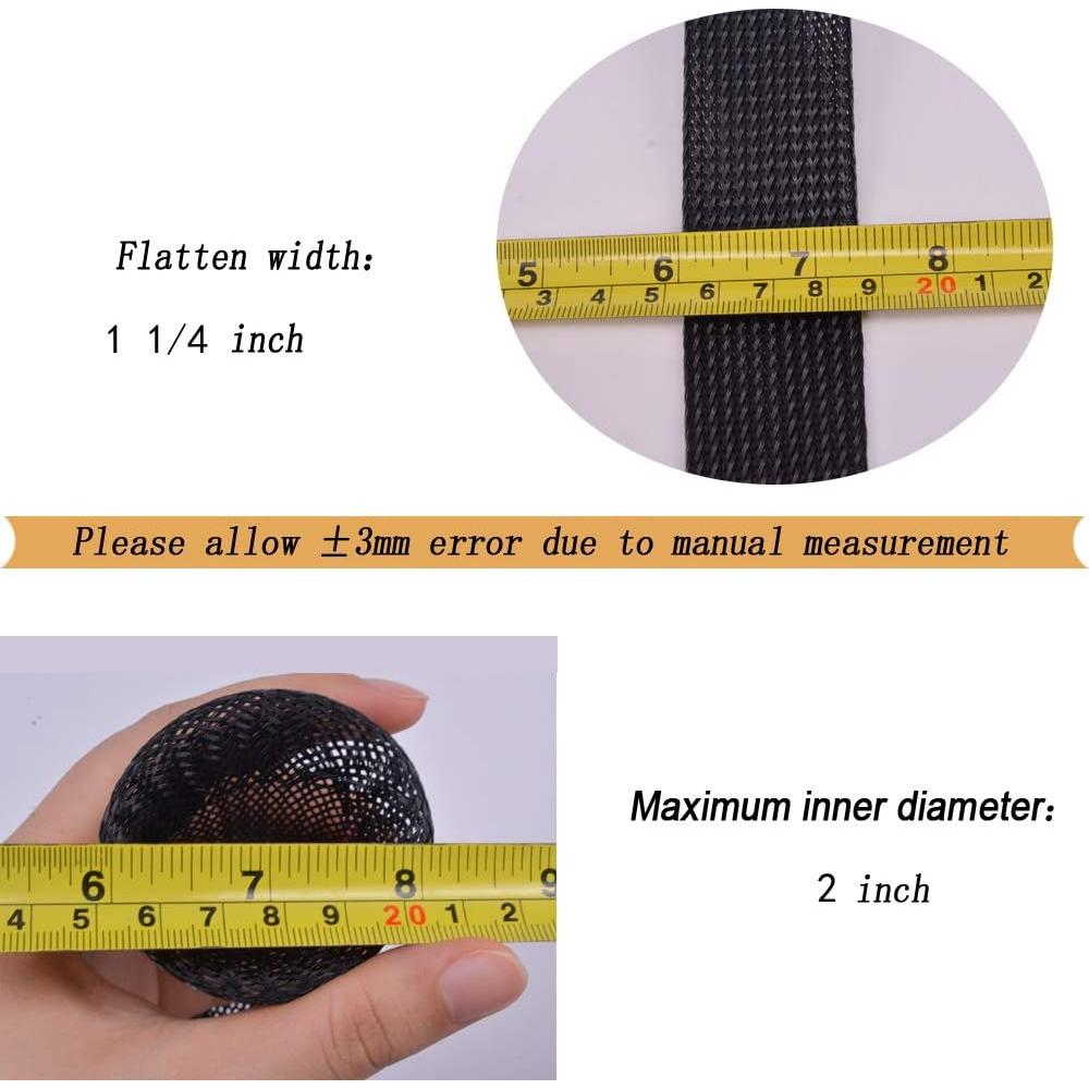 Manga de Cable Negra PET 35mm x 30.48m Wang-Data