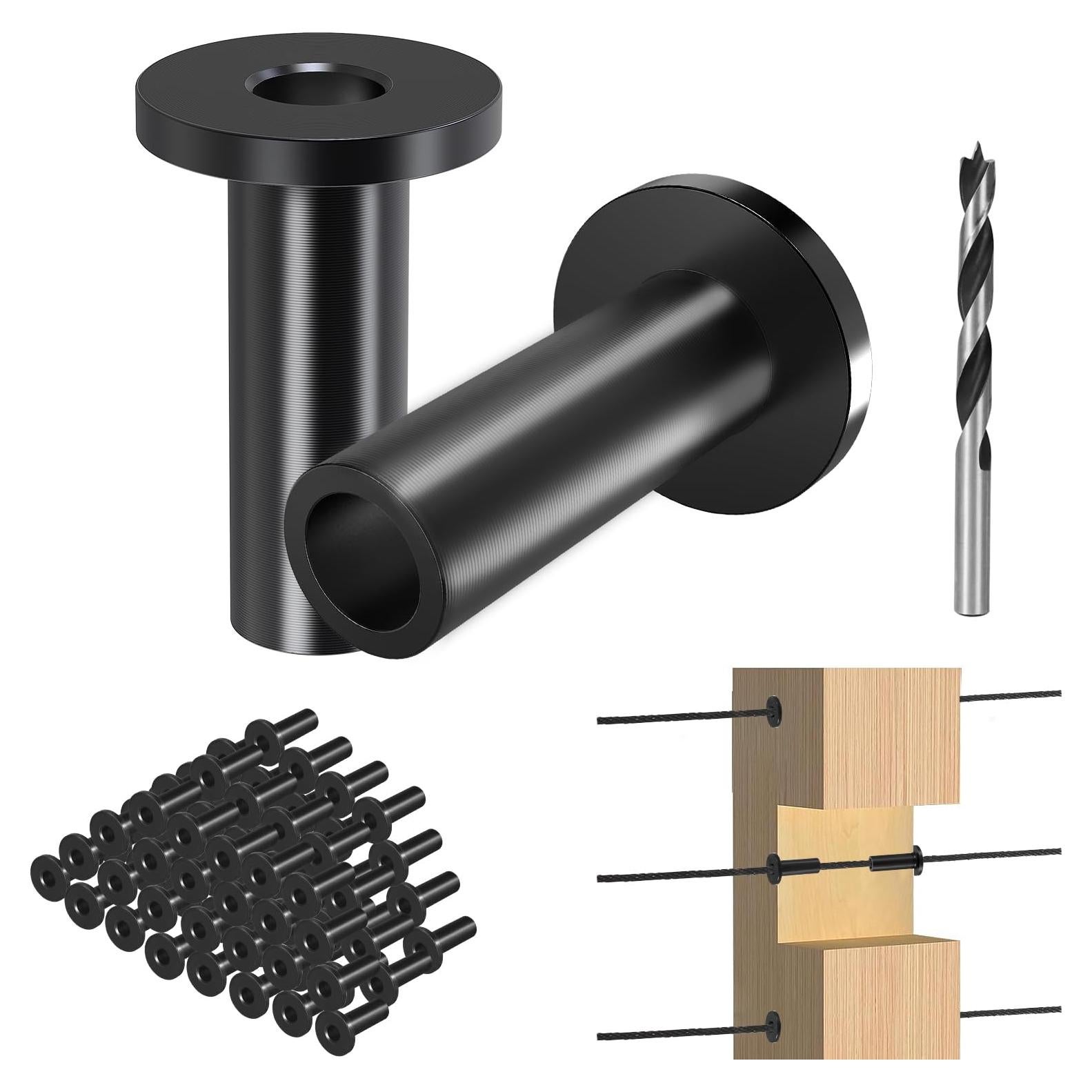 Mangas Protectores de Cable Acero Inoxidable T316L Negro 100 Pzas