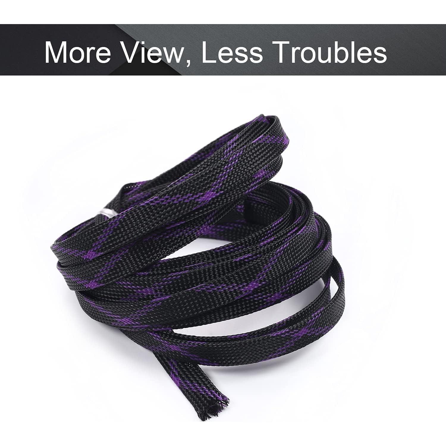 Manguito Trenzado Expandible Heyiarbeit 5m Negro Púrpura 12mm