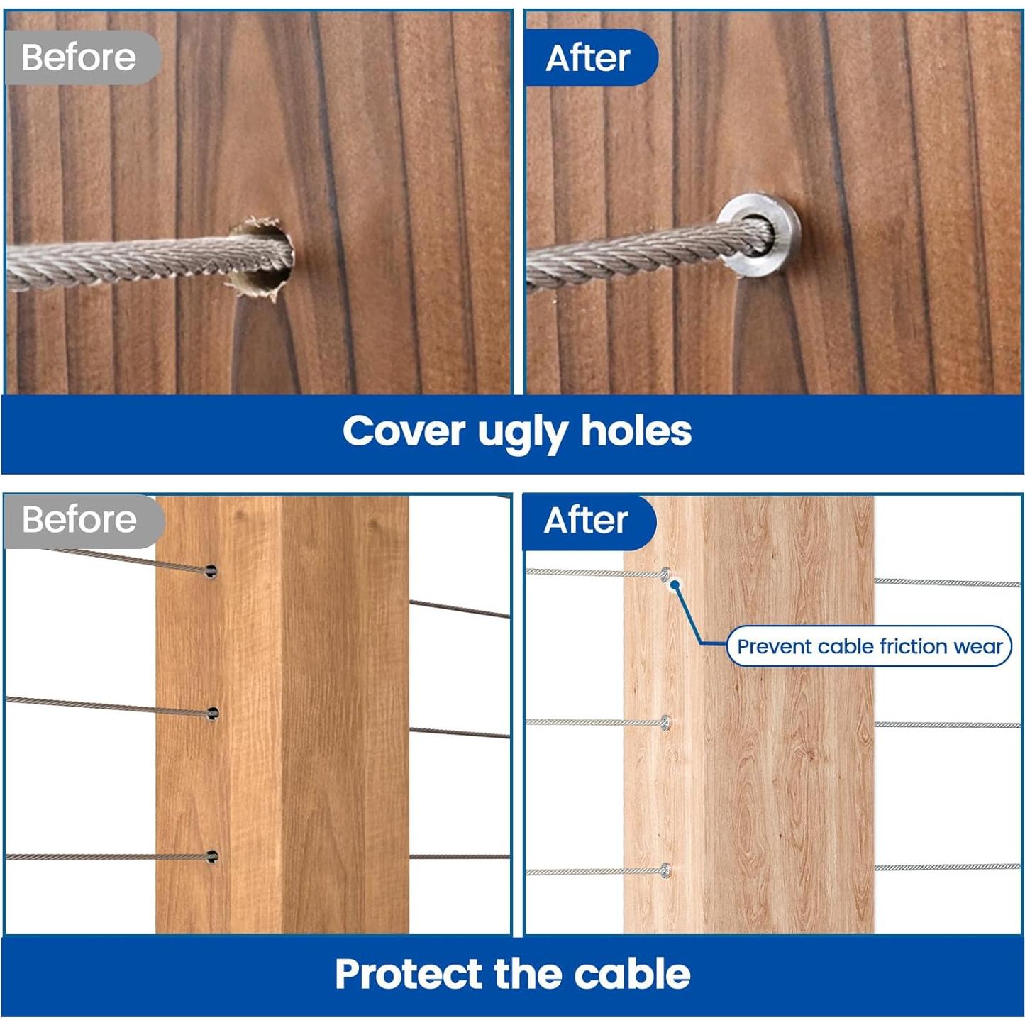 Muzata Kit 40 Mangas Protectores para Cable de Barandilla CR13
