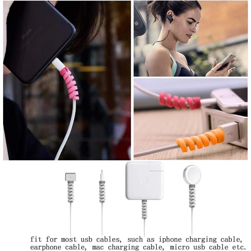 36 Protectores de Cable Silicona VIWIEU + 2 Clips Organizador