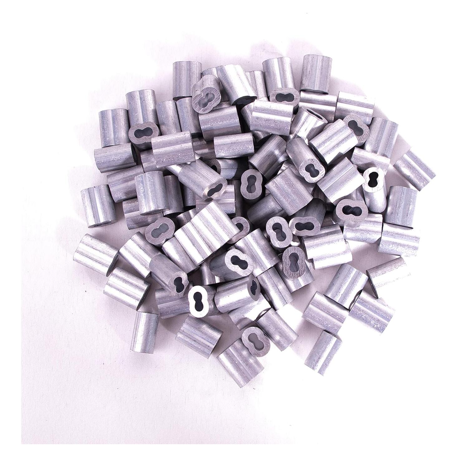 Manga de Crimpado de Aluminio HIGOOD 1/8" para Cable de Acero - 100 Pcs