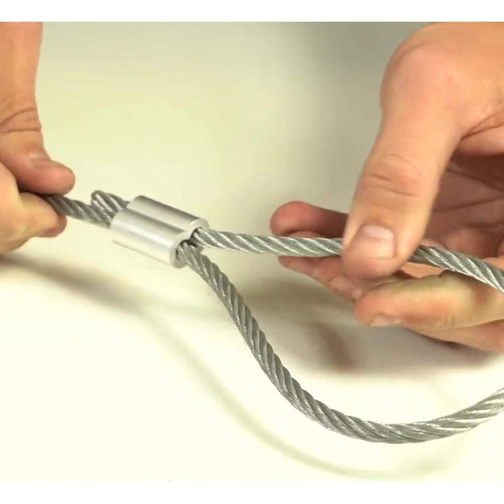 Manga de Crimpado de Aluminio HIGOOD 1/8" para Cable de Acero - 100 Pcs