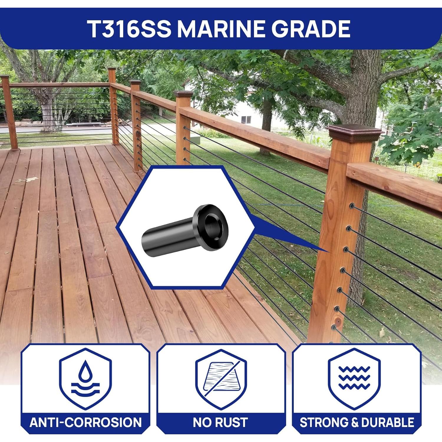 Paquete de 100 fundas protectoras Sidasu para cable 1/8"