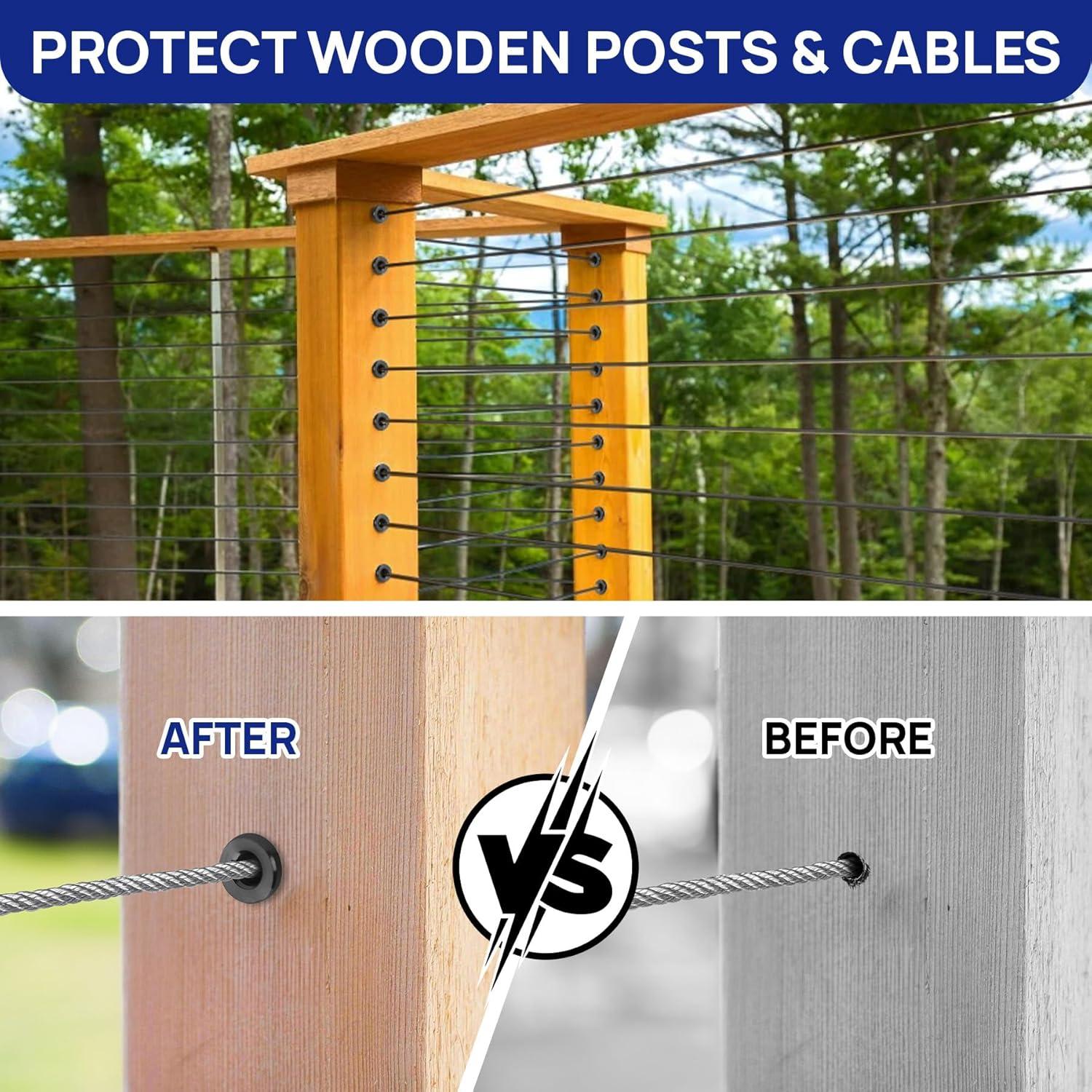 Paquete de 100 fundas protectoras Sidasu para cable 1/8"