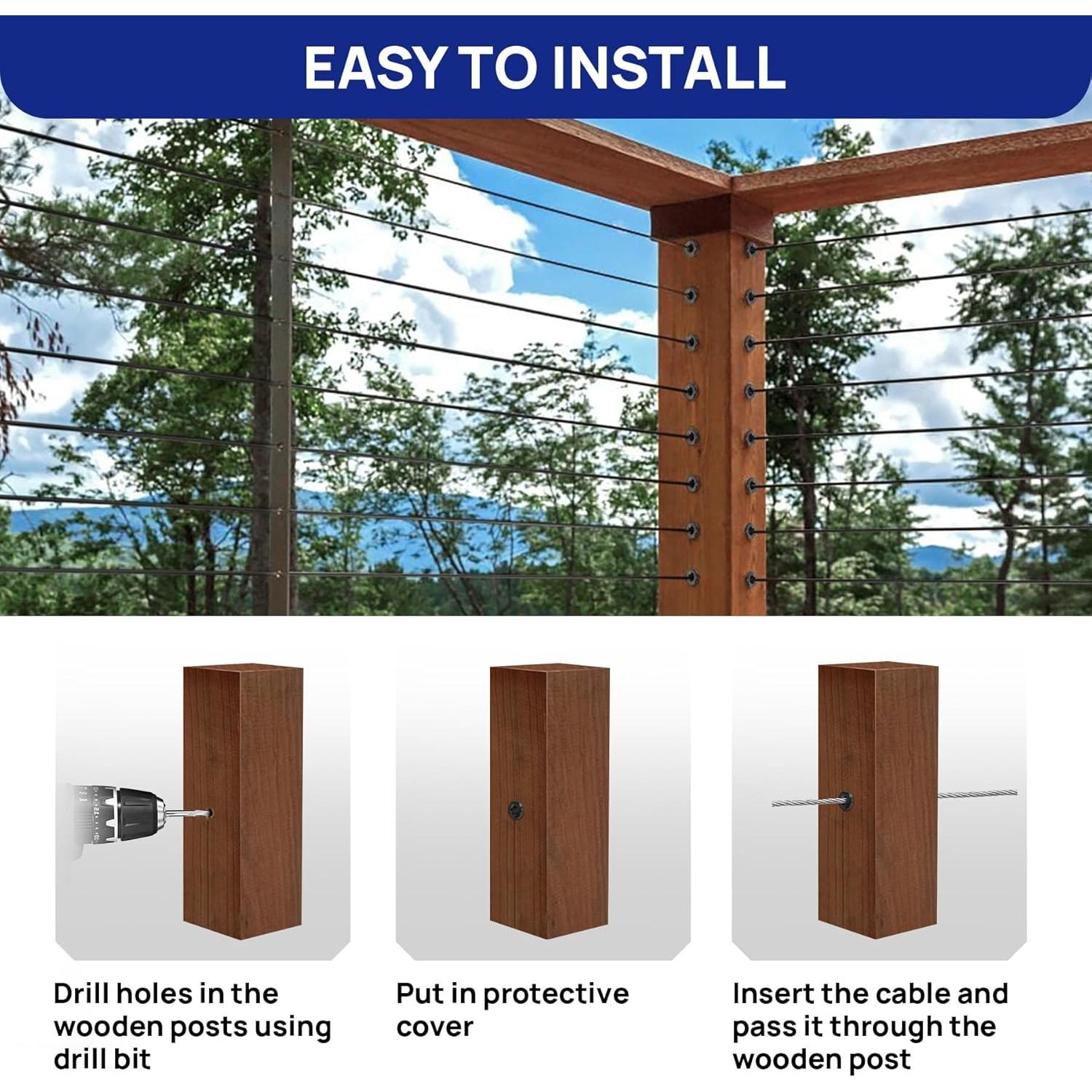 Paquete de 100 fundas protectoras Sidasu para cable 1/8"