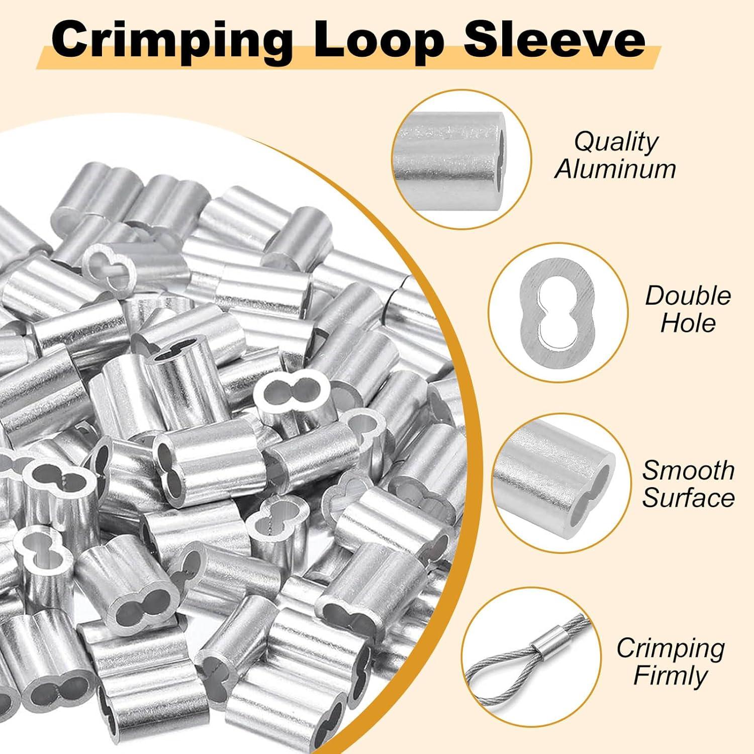 Conjunto 100pcs Manguitos Aluminio y 50pcs Ojales Acero Yinpecly