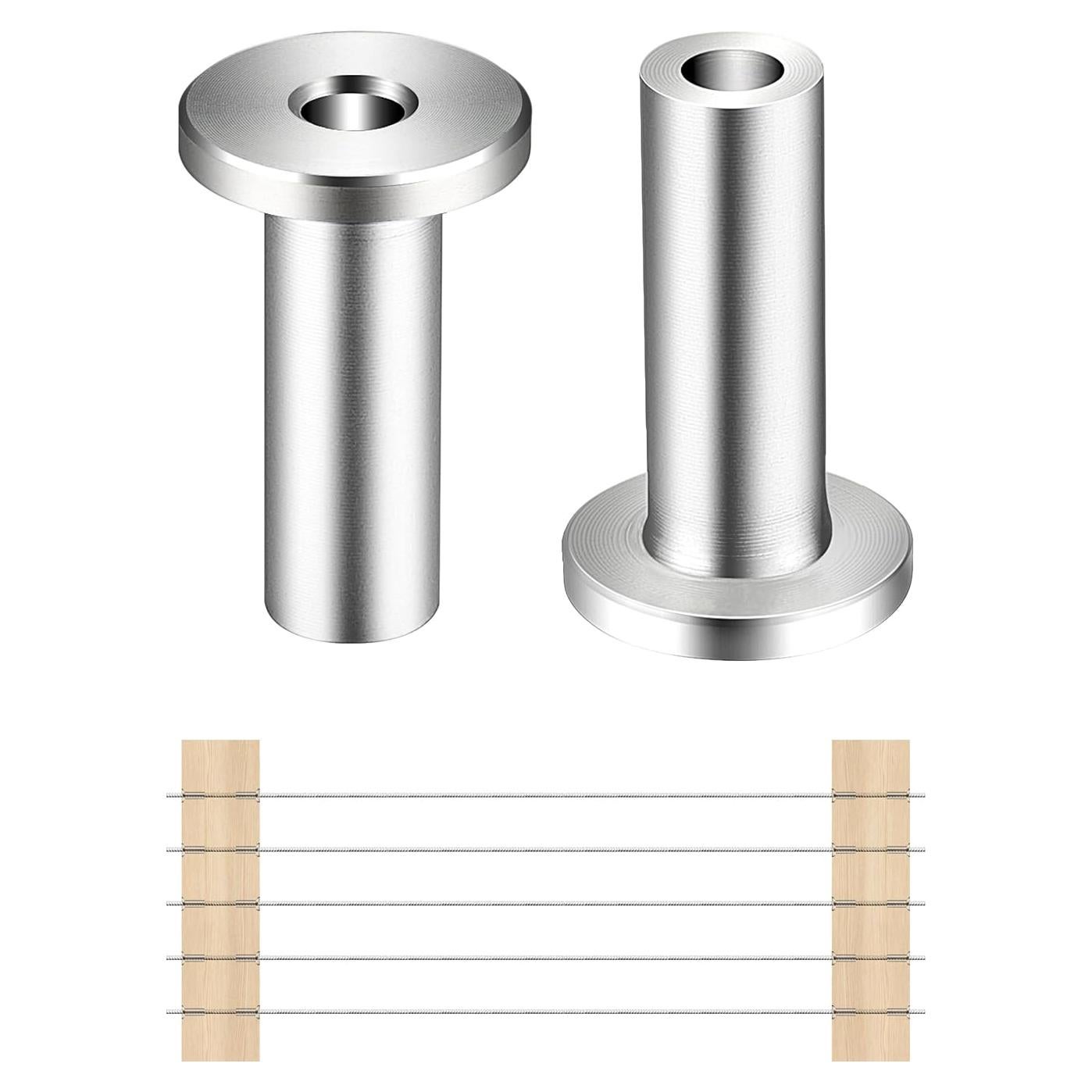 50 Manguitos Protectores Acero Inoxidable T316 1/8" 3/16"