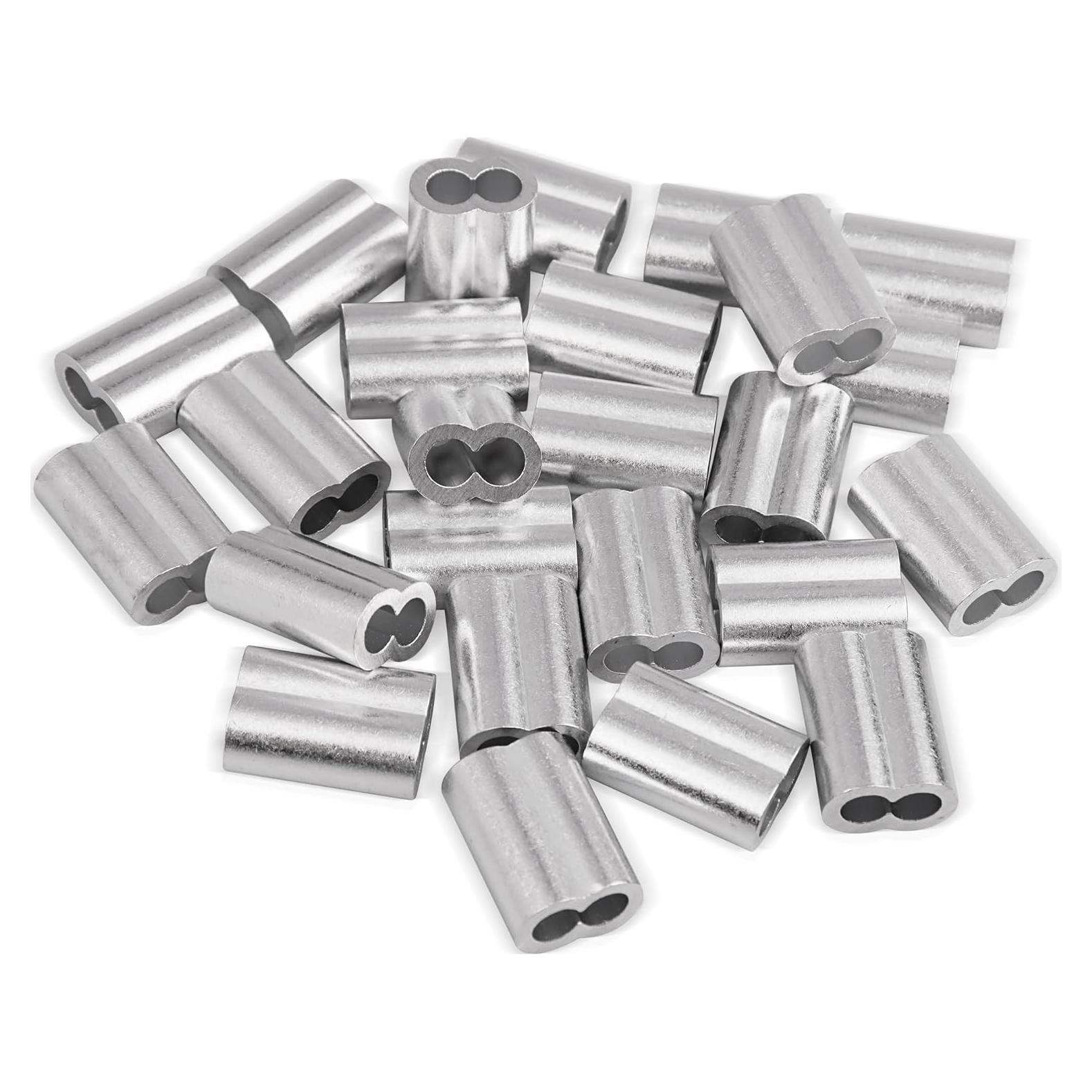 Mangas de bucle de crimpado de aluminio Labeumela 25PCS 6mm