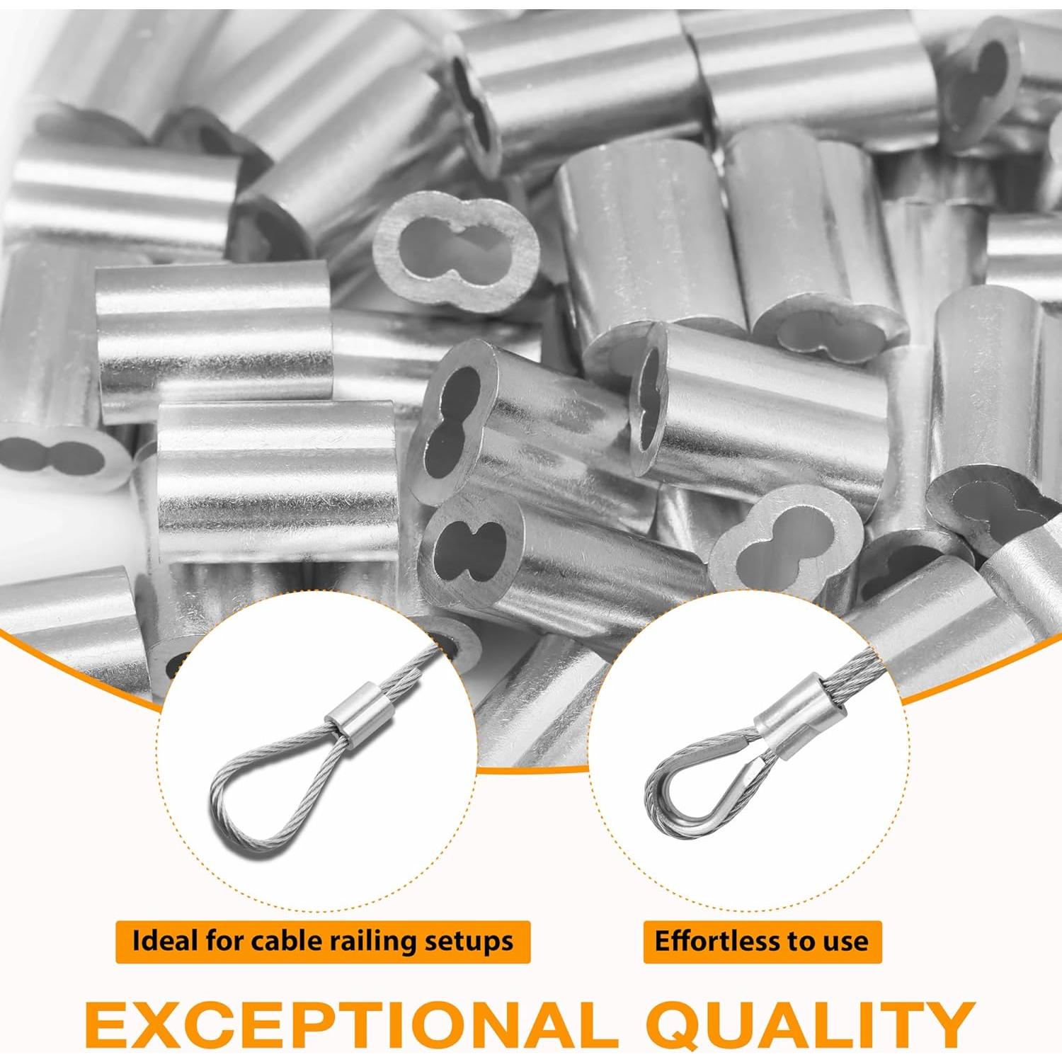 Mangas de bucle de crimpado de aluminio Labeumela 25PCS 6mm