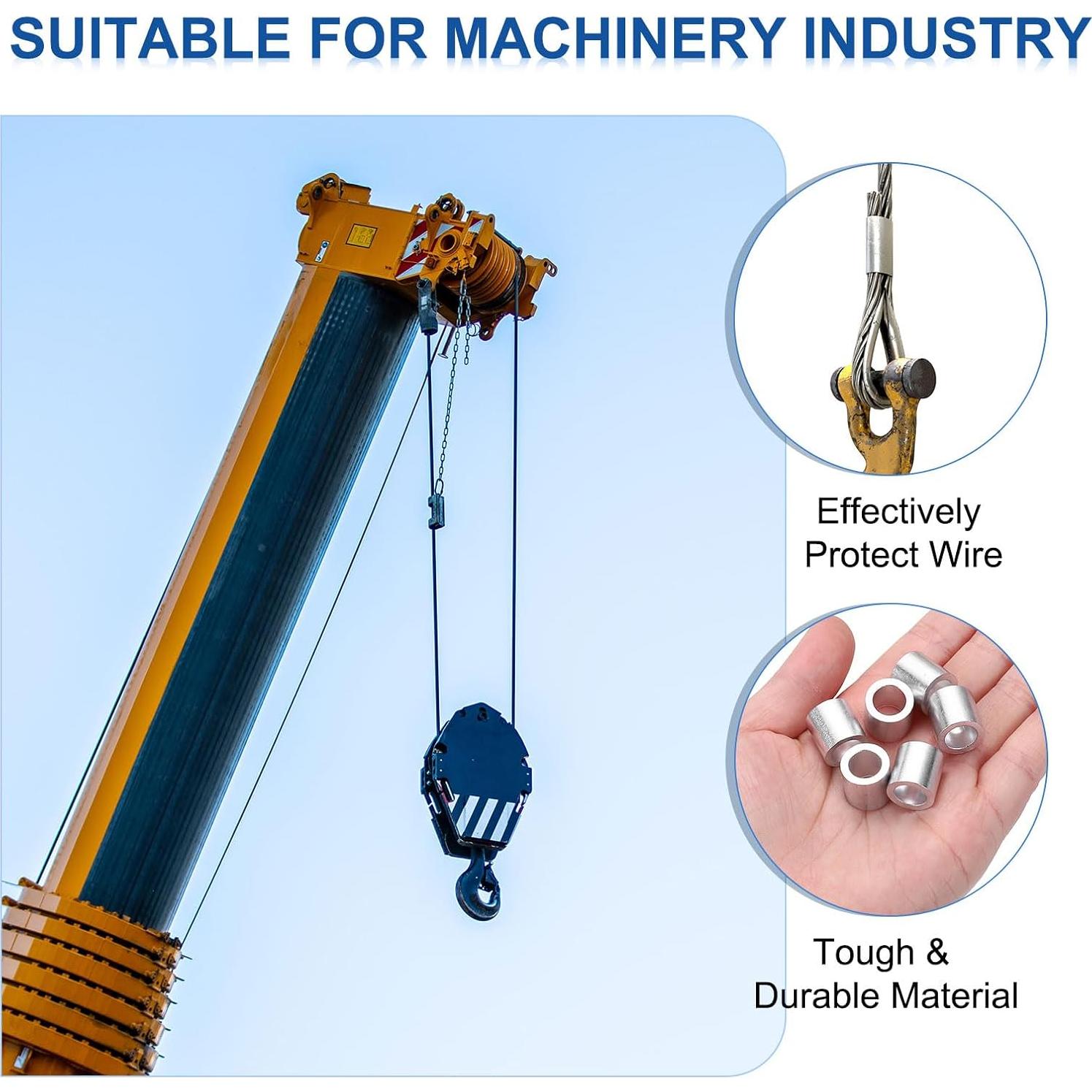 Manga de Bucle de Crimpado de Aluminio MECCANIXITY 8mm - 25 Unidades