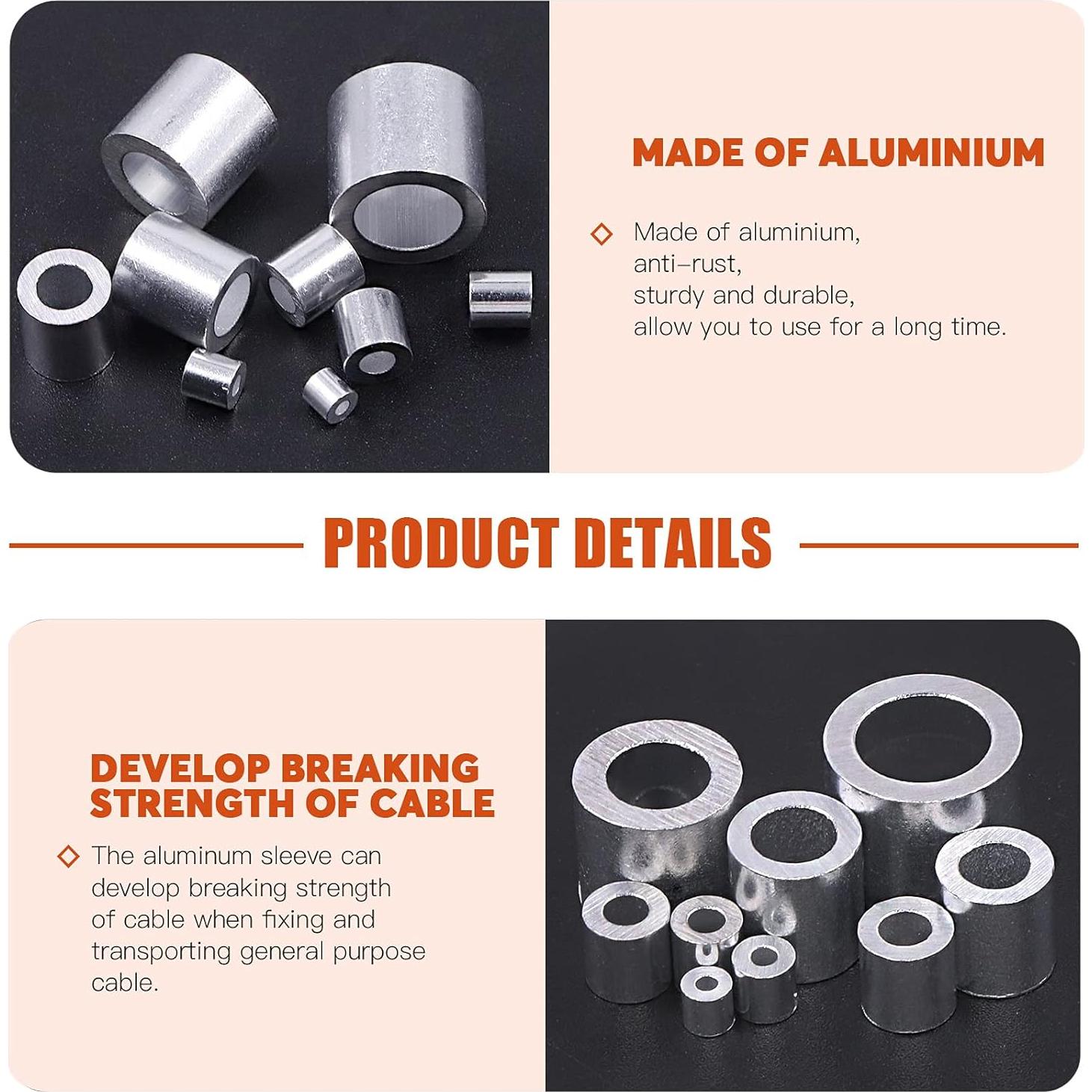 Kit de 220 Manguitos de Aluminio Crimpado Tanstic - 9 Tamaños