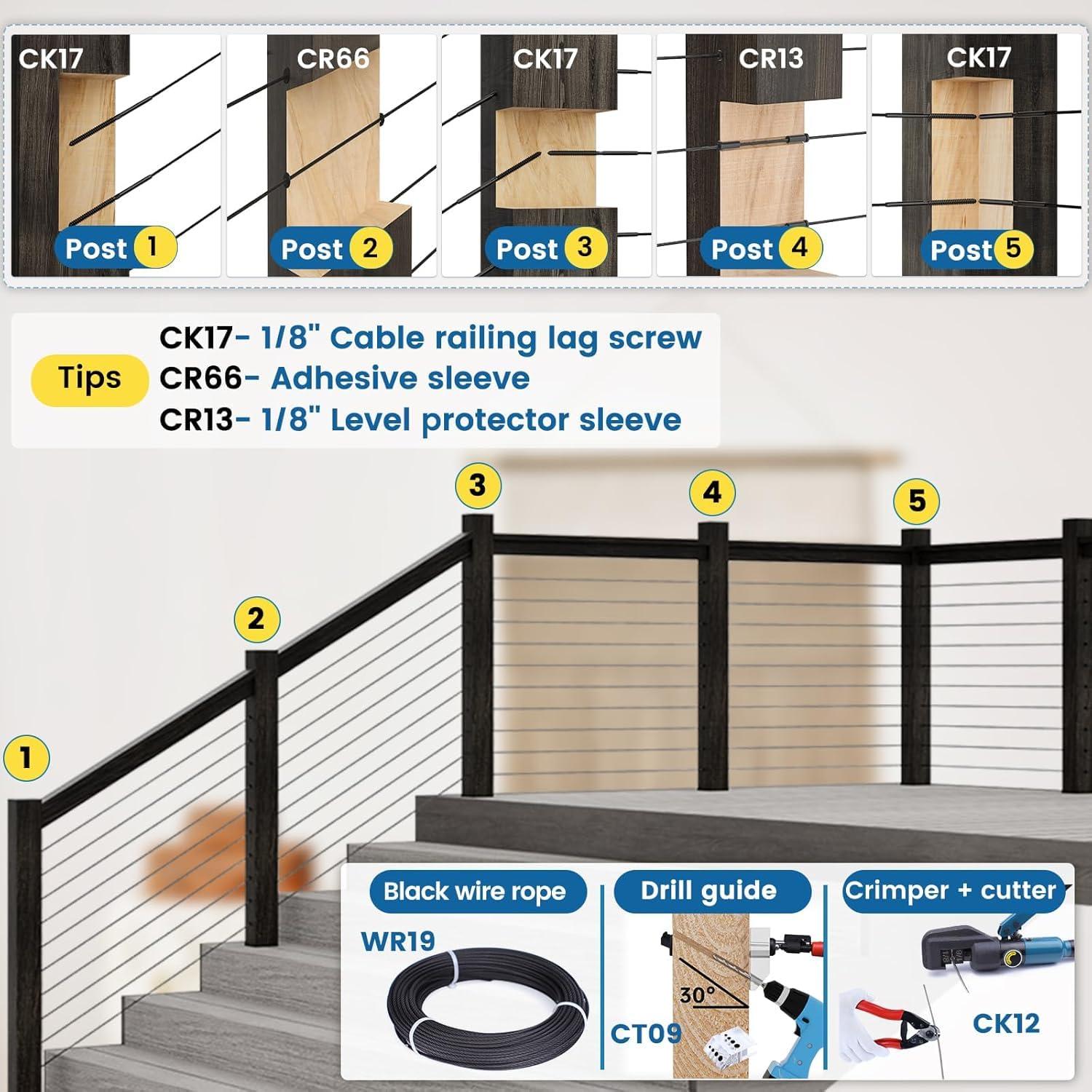 Muzata Mangas Protectores de Cable 1/8" Acero Inoxidable T316 80 PCS