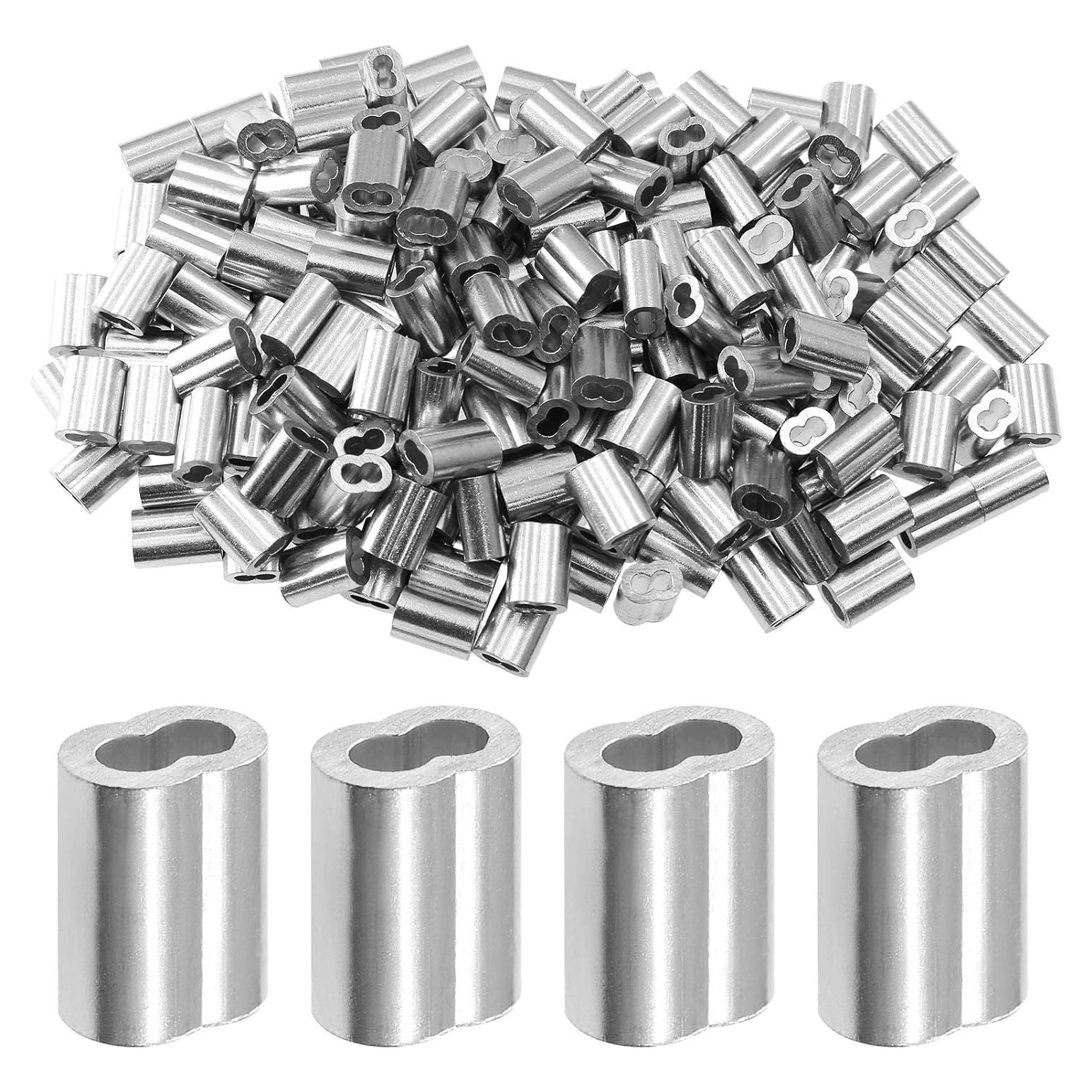 200 Manguitos de Aluminio Crimpado 2.5mm Doble Orificio PHITUODA