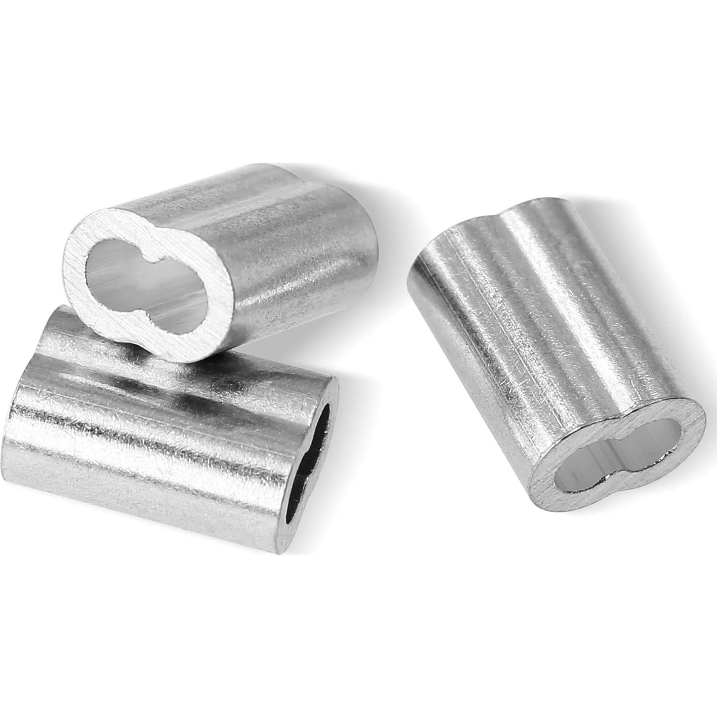 200 Manguitos de Aluminio Crimpado 2.5mm Doble Orificio PHITUODA