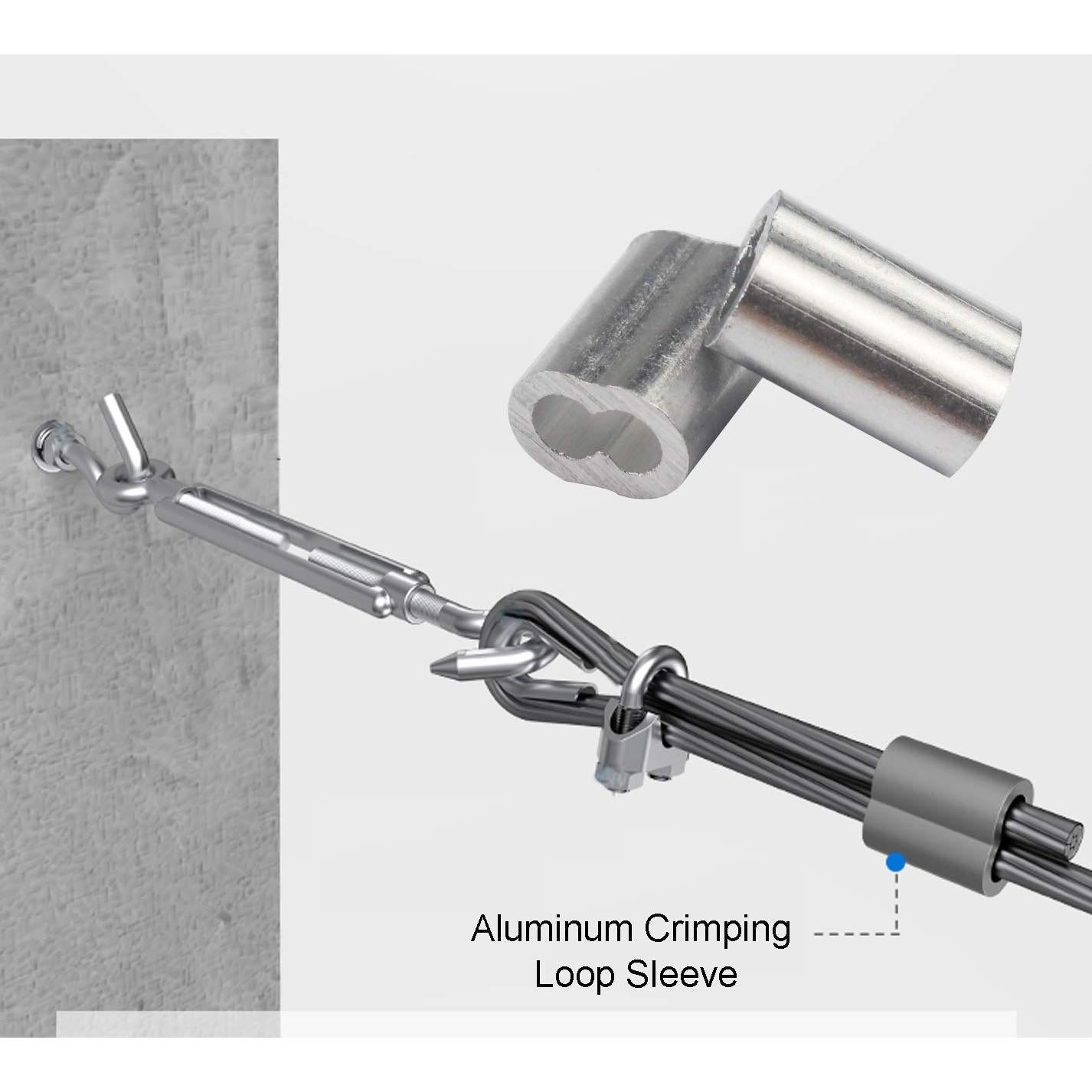 Manga de Crimpado de Aluminio Luckkyme 10 mm - Paquete de 14