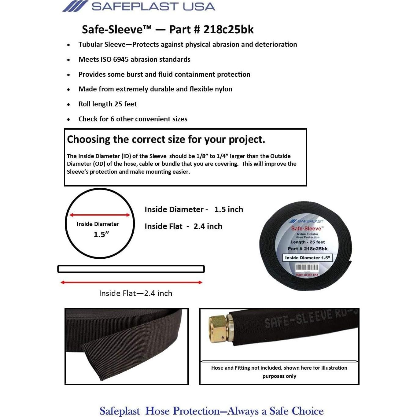 Protector de Manguera Caplugs Safeplast PTPS 2.11 cm ID x 91.44 m