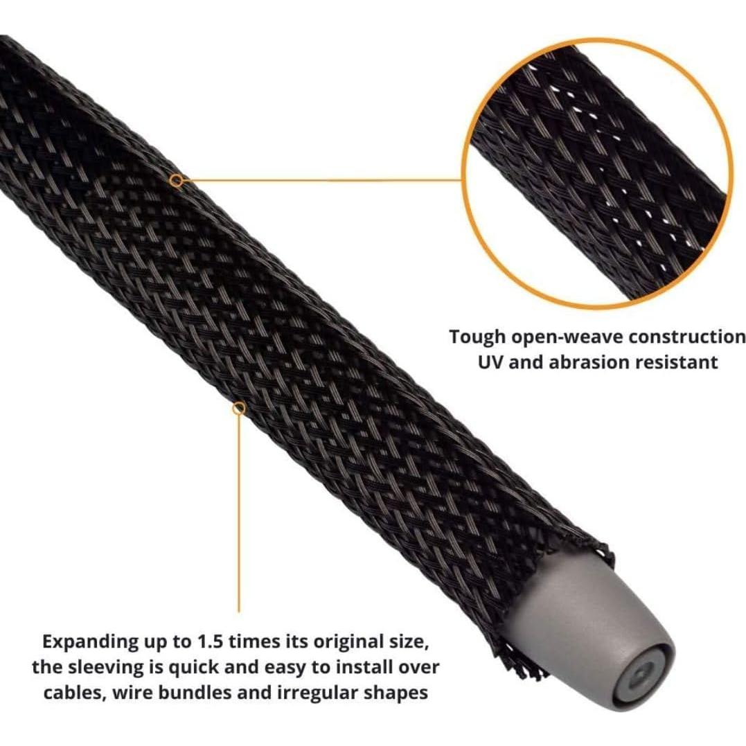 Manga Trenzada Expandible GTSE 32 pies 1/2" (1.27 cm) Negra