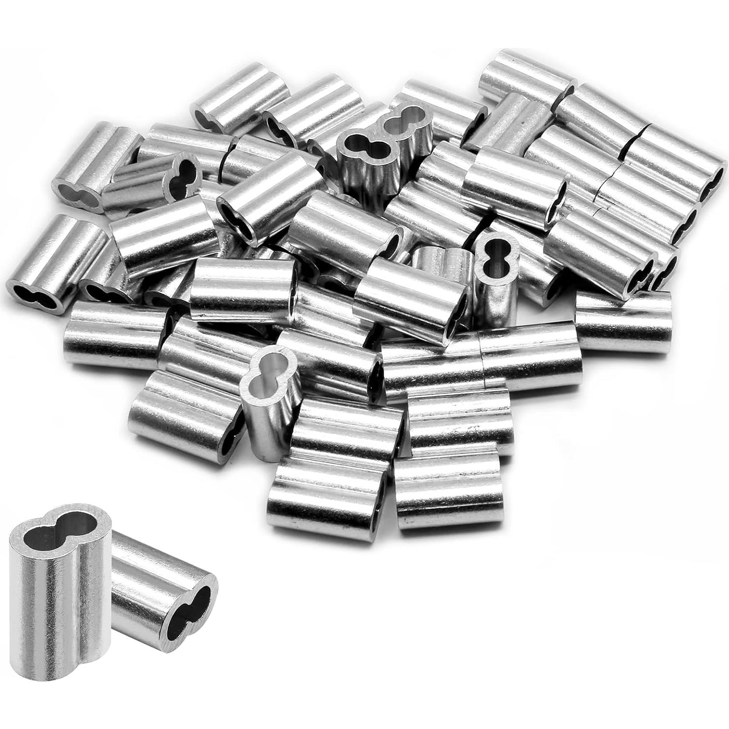 Manga de Bucle de Crimpado de Aluminio Piutouyar 5.3mm - 50 Pcs