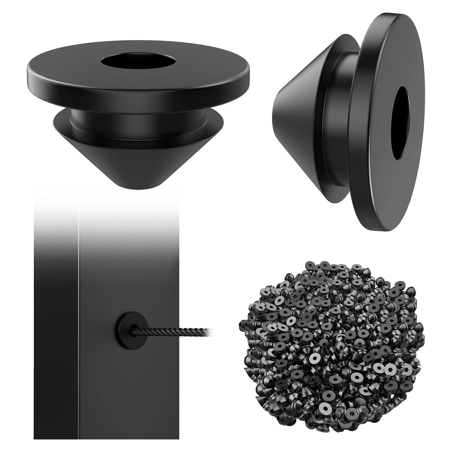 Grommets de Goma BLIKA 200 Piezas para Barandillas de Cable