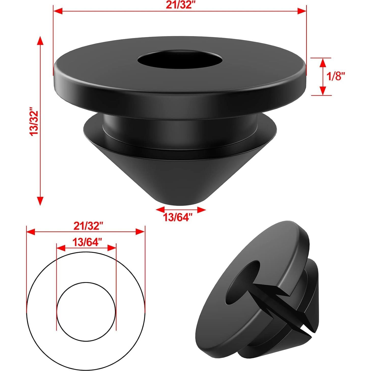 Grommets de Goma BLIKA 200 Piezas para Barandillas de Cable