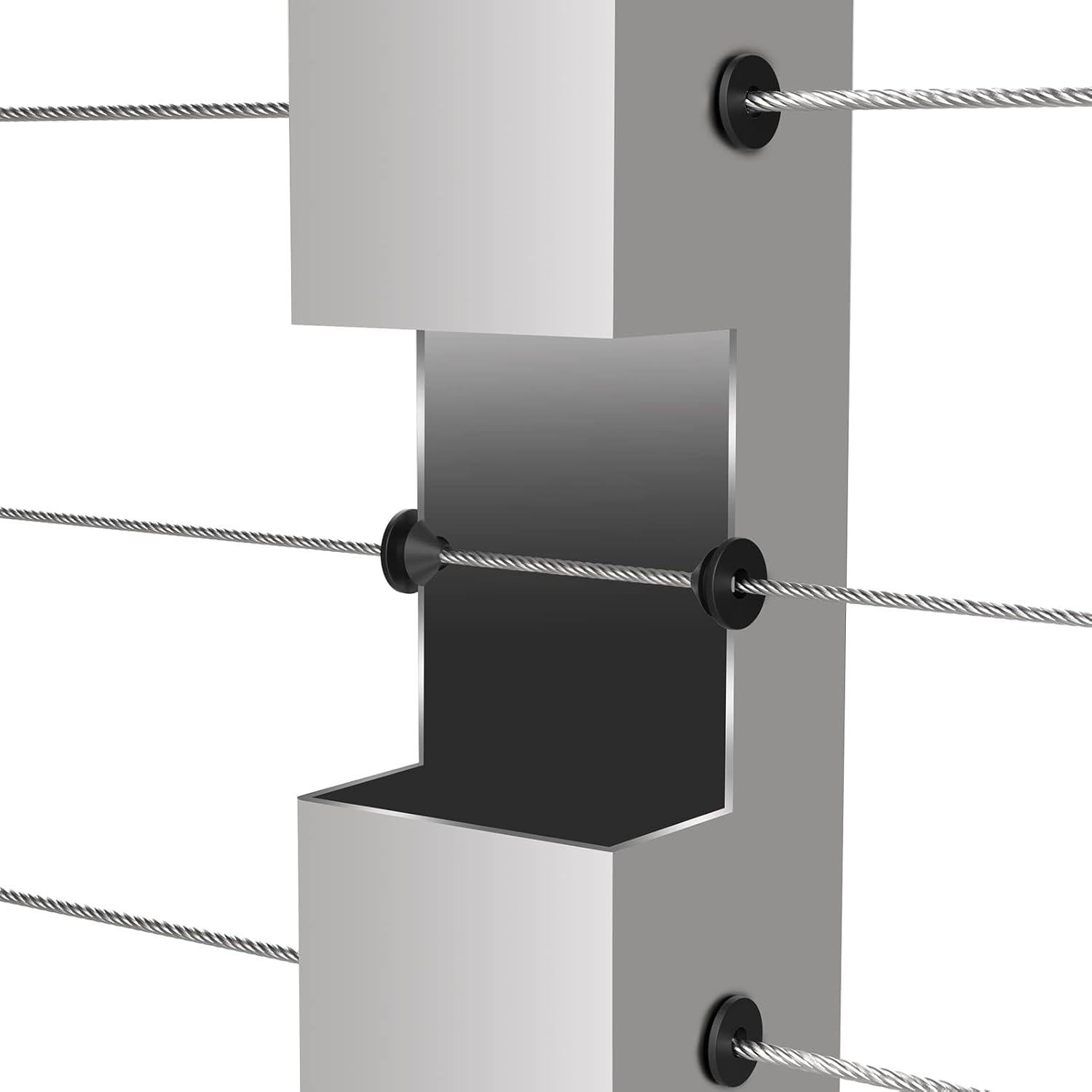 Grommets de Goma BLIKA 200 Piezas para Barandillas de Cable