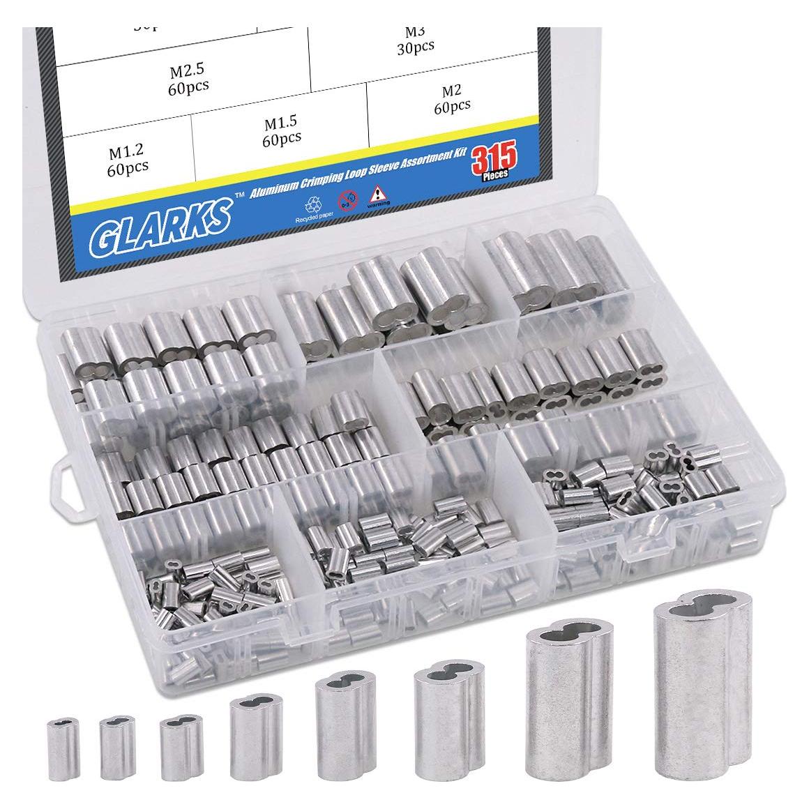 Kit de Surtido de 315 Piezas de Manguitos de Aluminio Glarks