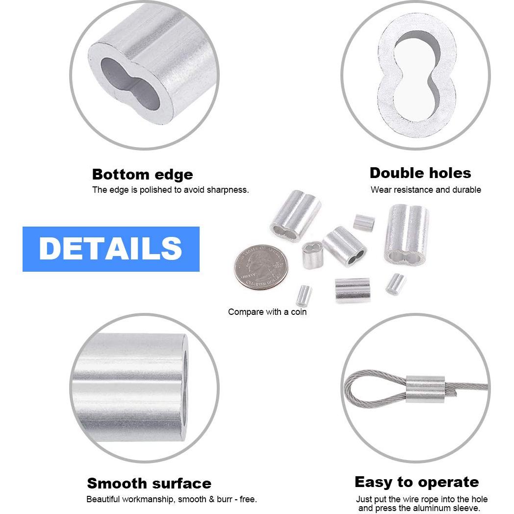 Kit de Surtido de 315 Piezas de Manguitos de Aluminio Glarks