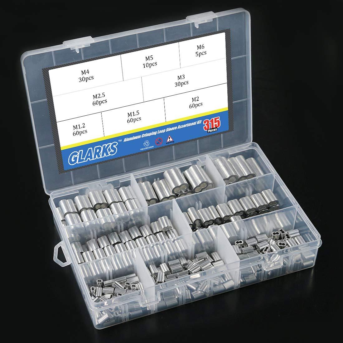 Kit de Surtido de 315 Piezas de Manguitos de Aluminio Glarks