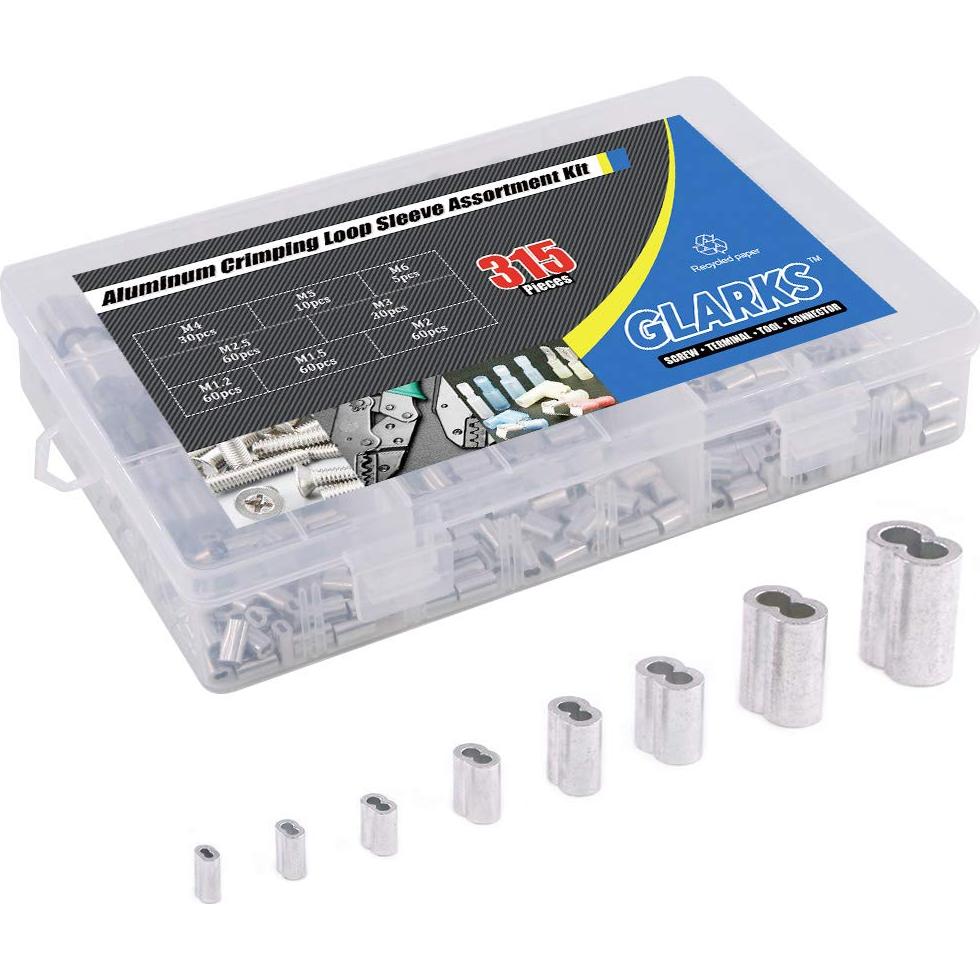 Kit de Surtido de 315 Piezas de Manguitos de Aluminio Glarks