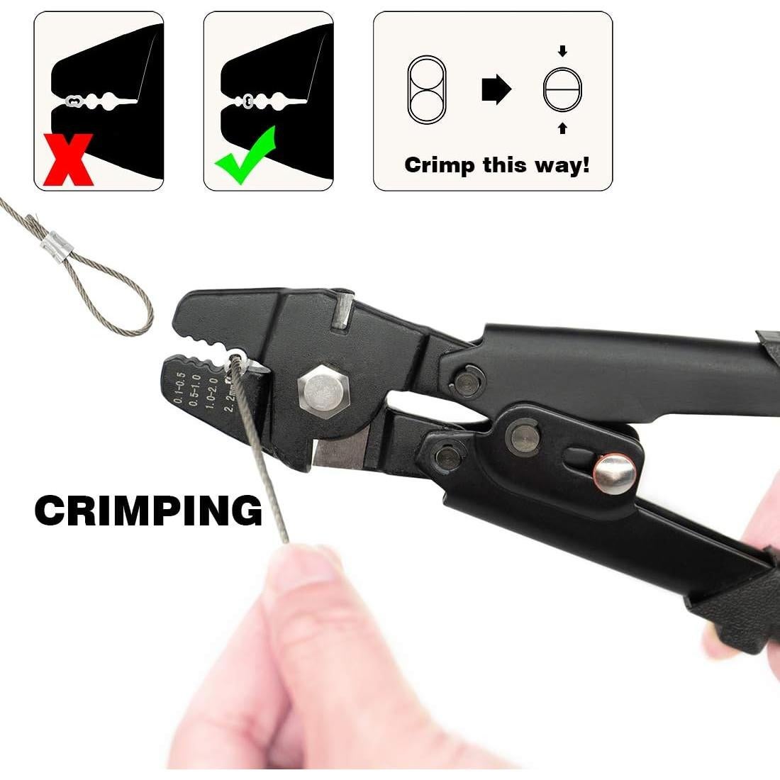 Kit de Crimpado Sanuke con 30.48m Cable Acero Inoxidable 1/16"