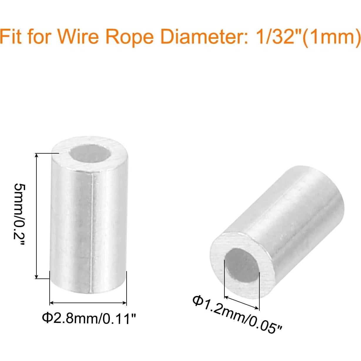 Manguitos de Aluminio para Crimpado uxcell 120Pcs 1mm