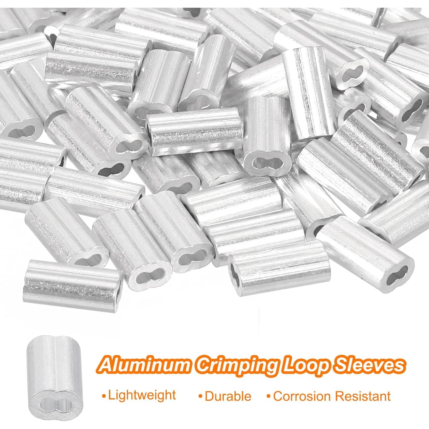 100 Pcs Manguitos de Crimpado de Aluminio uxcell 1mm