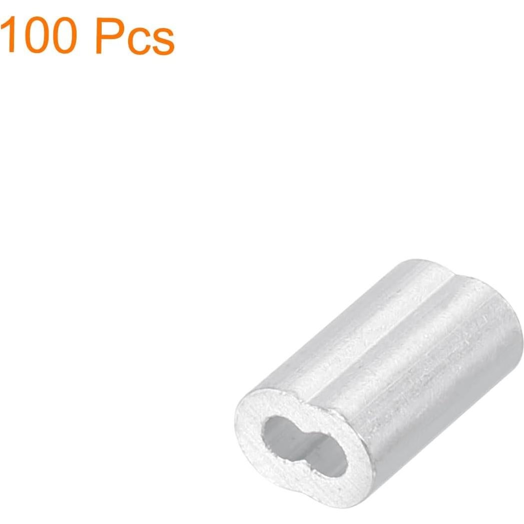 100 Pcs Manguitos de Crimpado de Aluminio uxcell 1mm