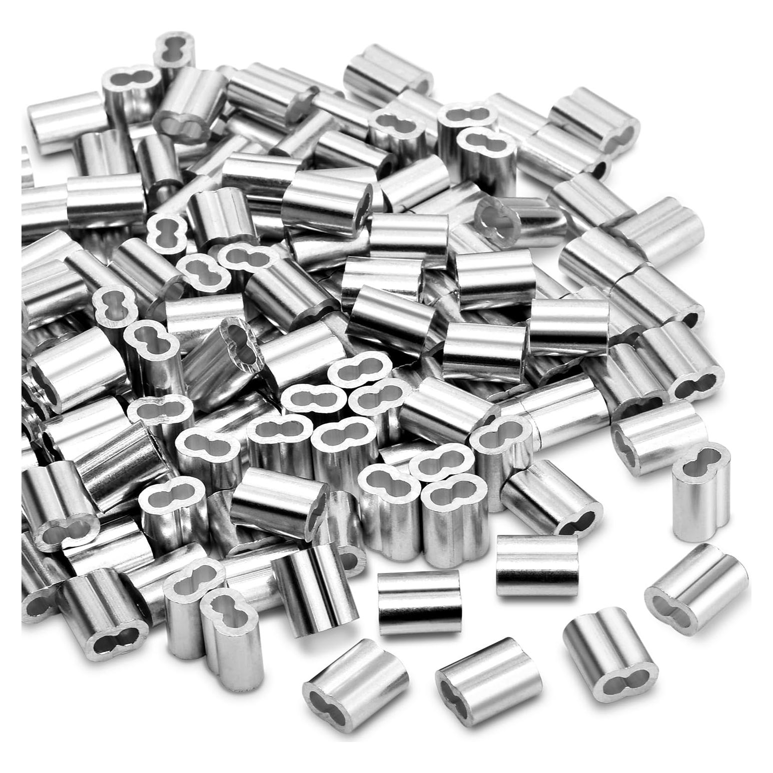 200 Piezas Manguitos de Crimpado de Aluminio 5/64" COOBIGO