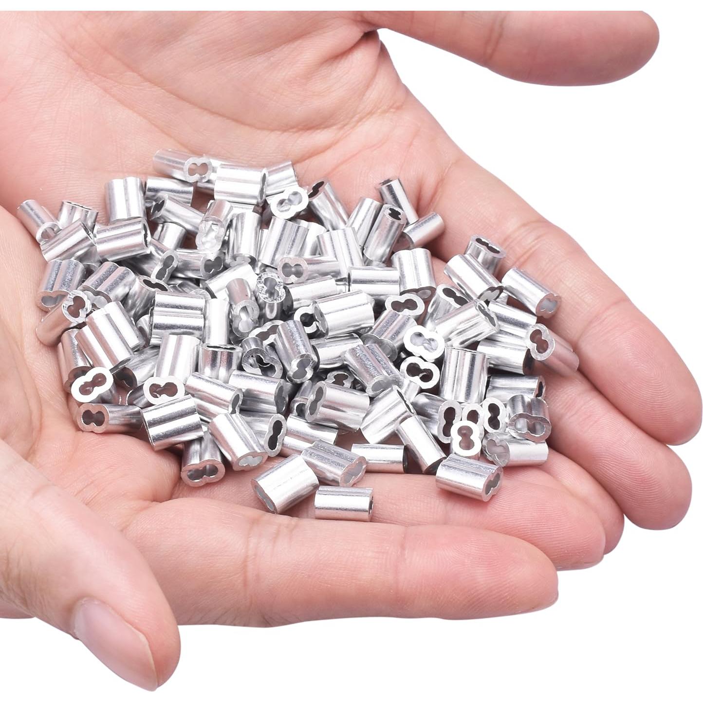 200 Piezas Manguitos de Crimpado de Aluminio 5/64" COOBIGO