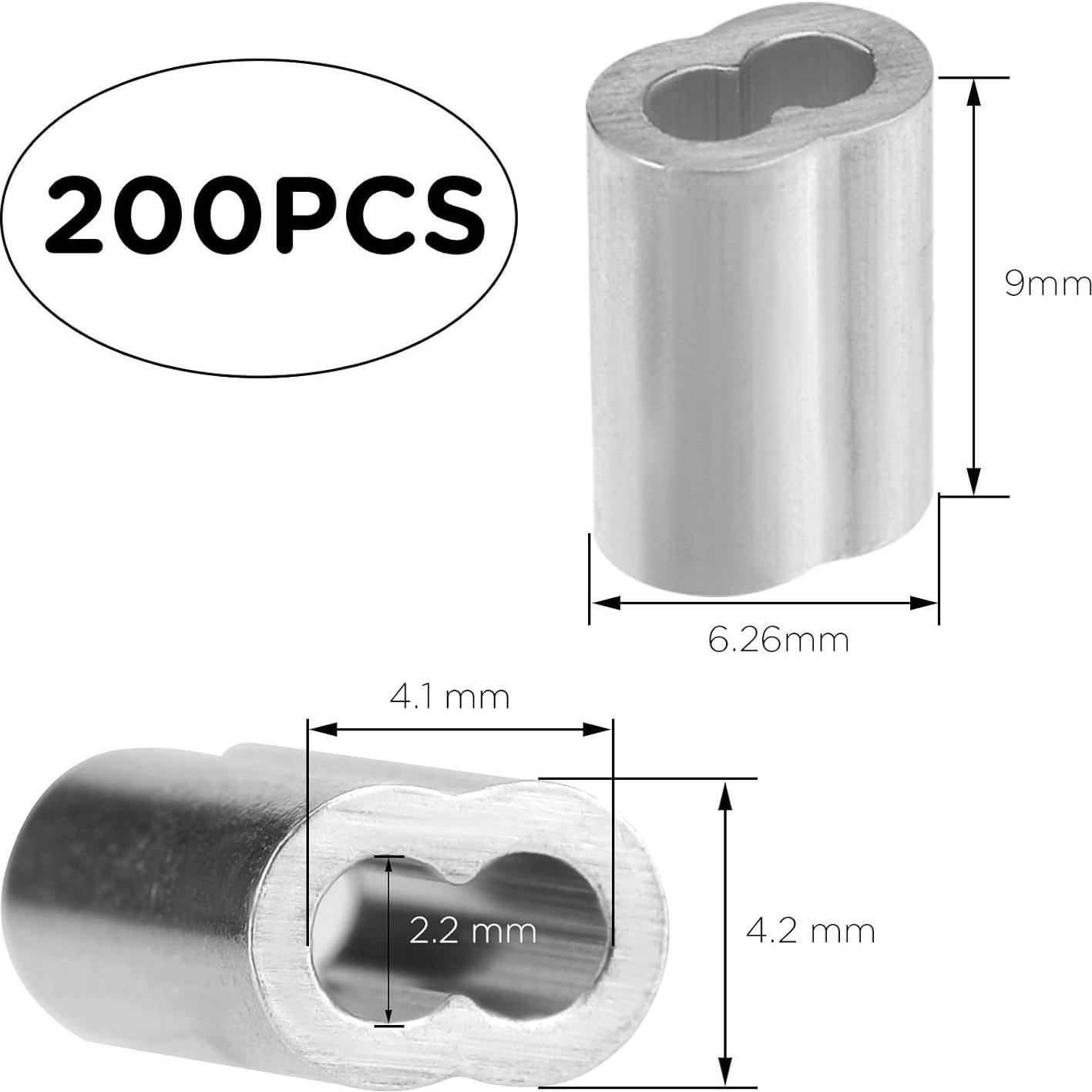 Manguitos de Crimpado de Aluminio YAMASO 200pcs 1.6mm