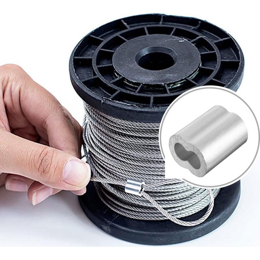 120 Piezas Manga de Aluminio para Cable de Acero 2.5mm Ohaha