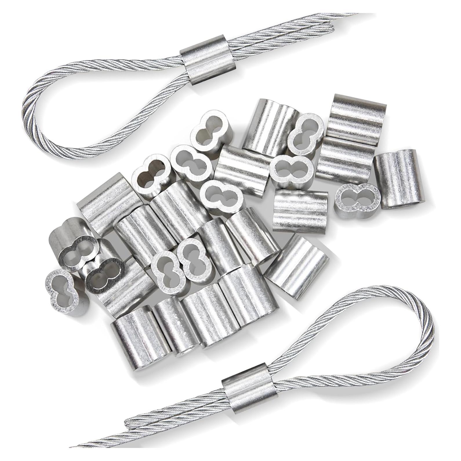 Manga de Bucle de Crimpado de Aluminio Tingheng 30Pcs 6mm