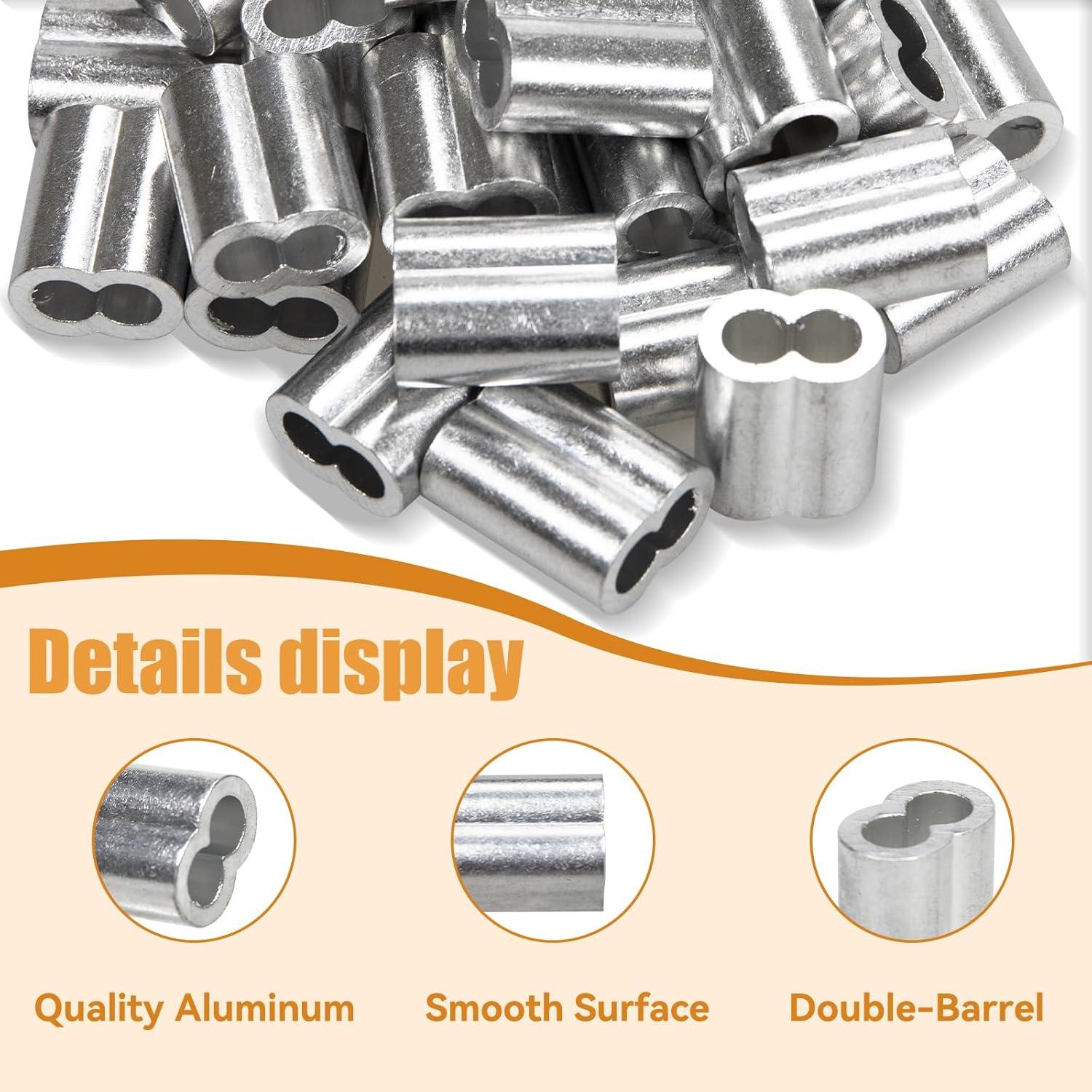 Manga de Bucle de Crimpado de Aluminio Tingheng 30Pcs 6mm