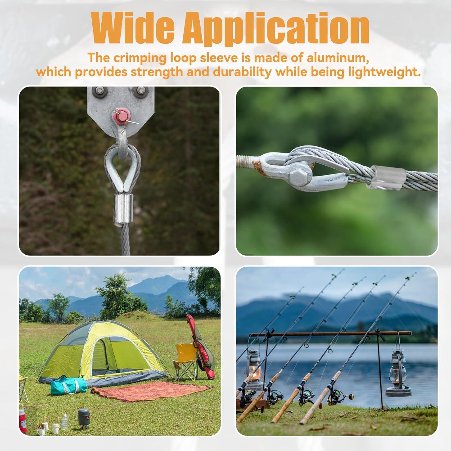 Manga de Bucle de Crimpado de Aluminio Tingheng 30Pcs 6mm