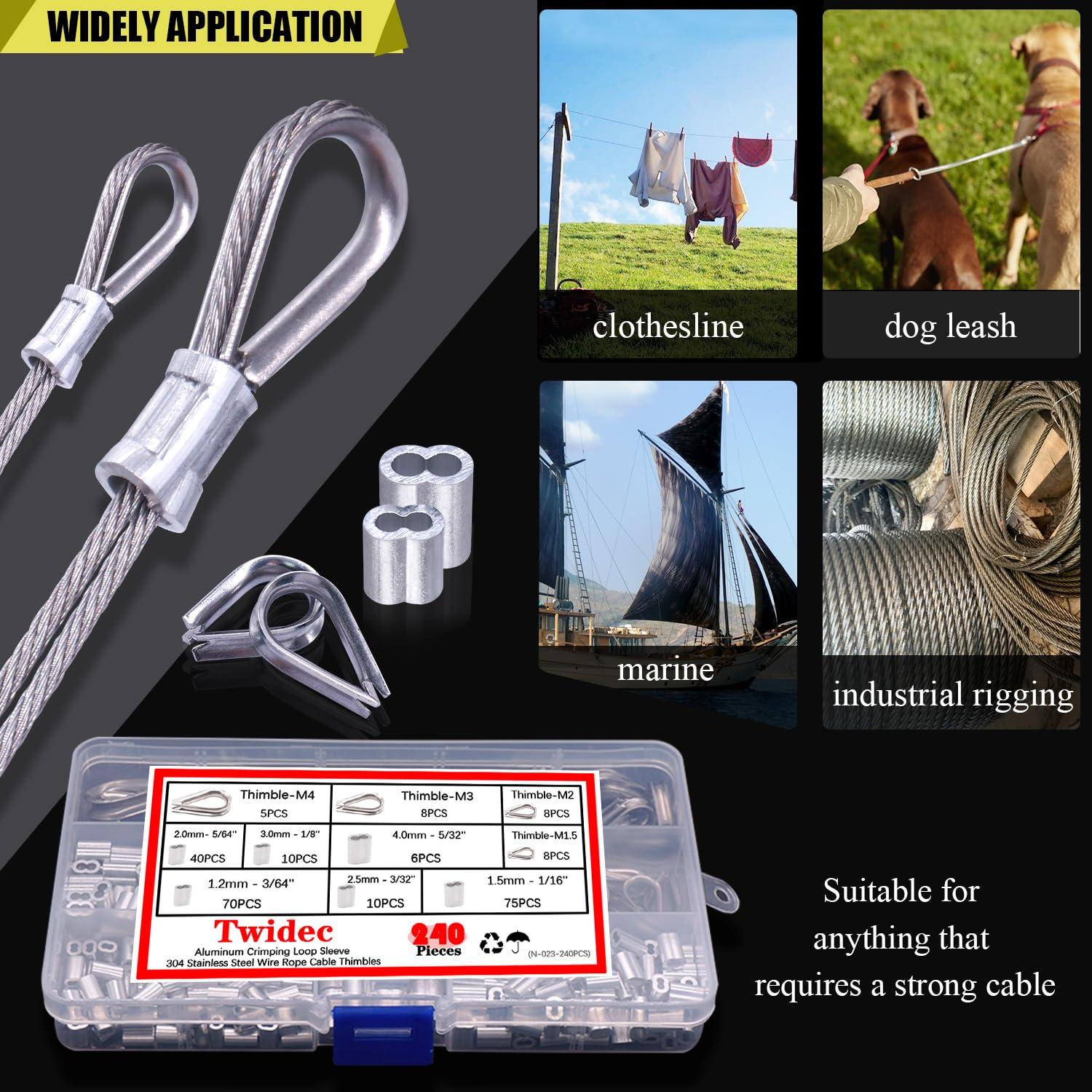 Kit de Ojales y Mangas de Crimpado Twidec 240 Piezas Aluminio