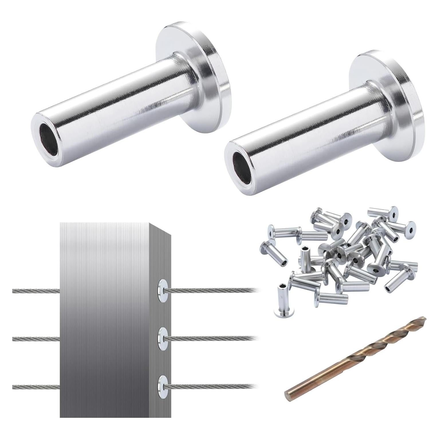 Kit de Manguitos Protectores VEVOR T316 para Cable 1/8" - 121 Piezas