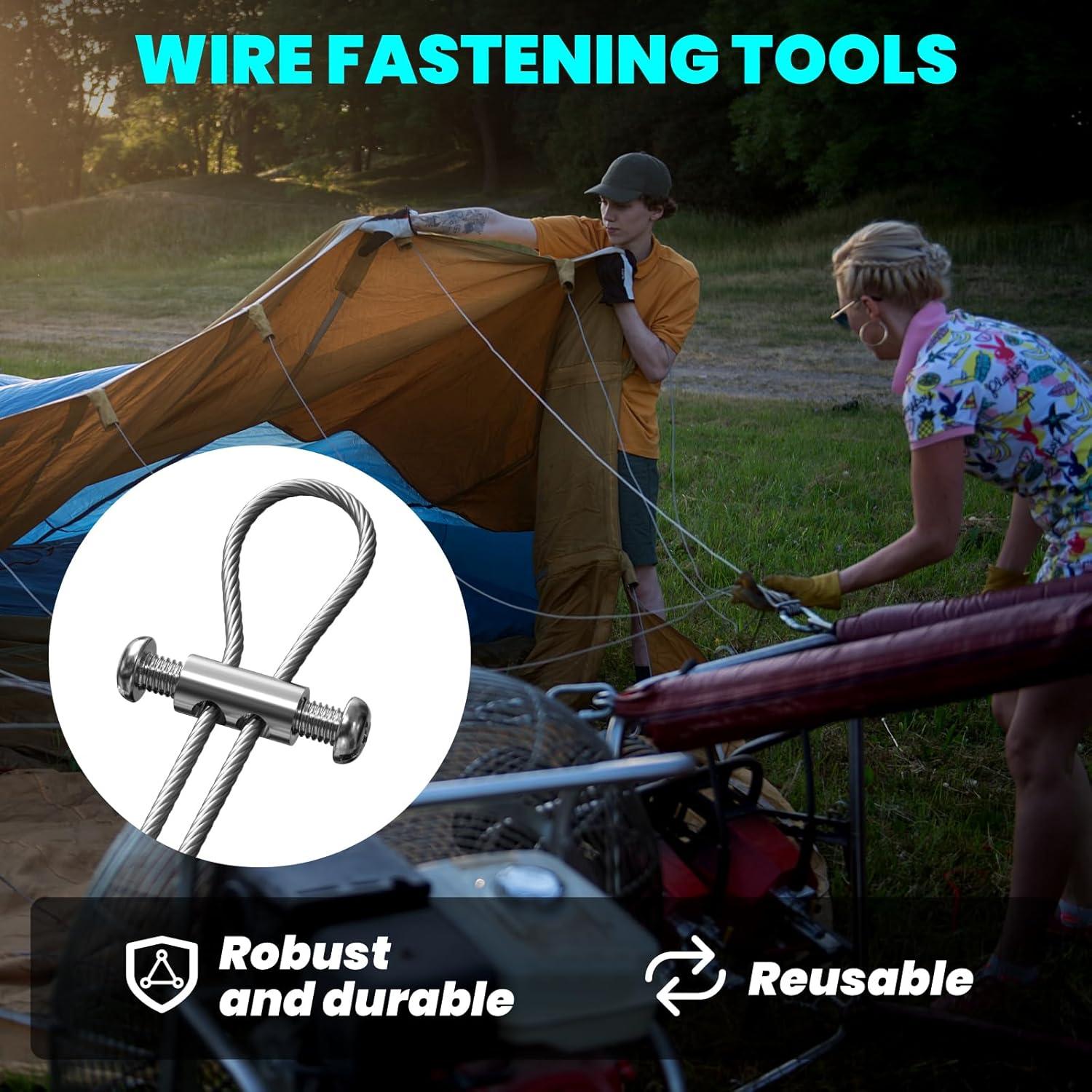 Paquete de 100 Abrazaderas de Cable de Acero M4 Lustaled