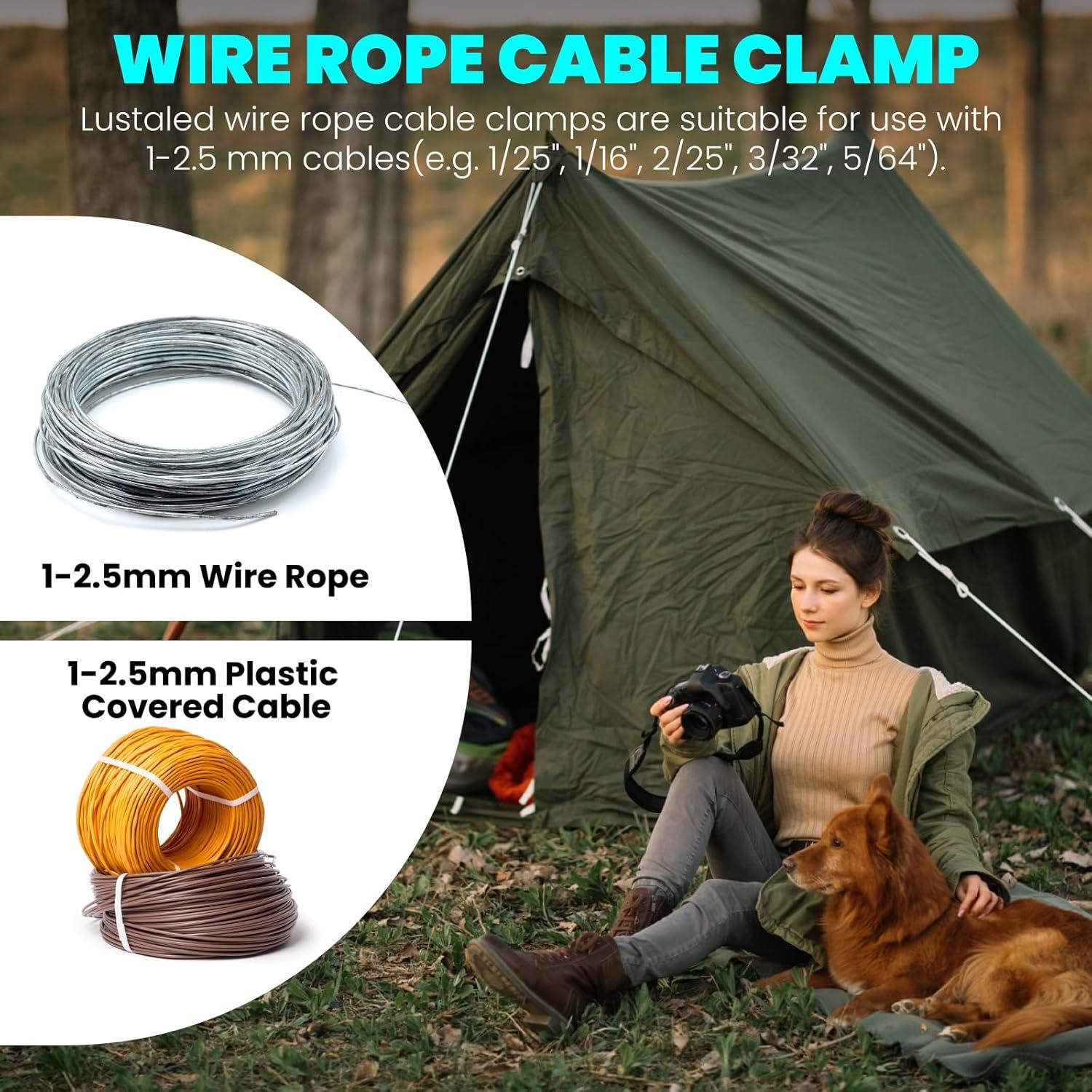 Paquete de 100 Abrazaderas de Cable de Acero M4 Lustaled