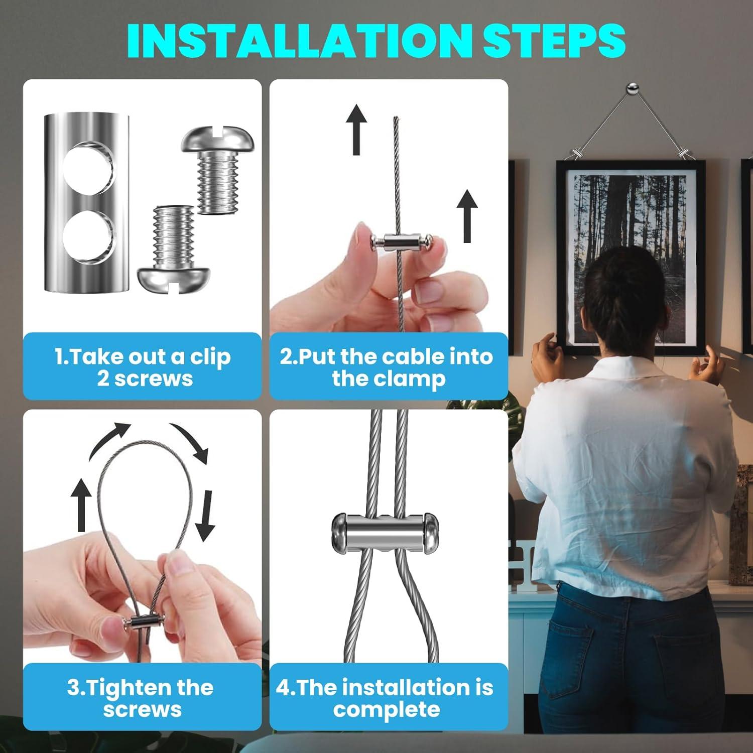 Paquete de 100 Abrazaderas de Cable de Acero M4 Lustaled