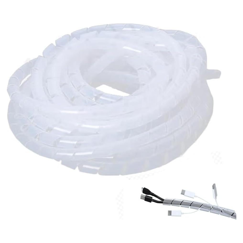 Envoltura de Cable Espiral Lhazemu 10m 8mm Blanca Organizador