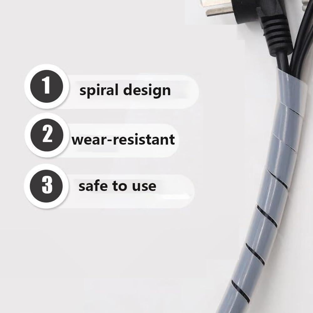 Envoltura de Cable Espiral Lhazemu 10m 8mm Blanca Organizador