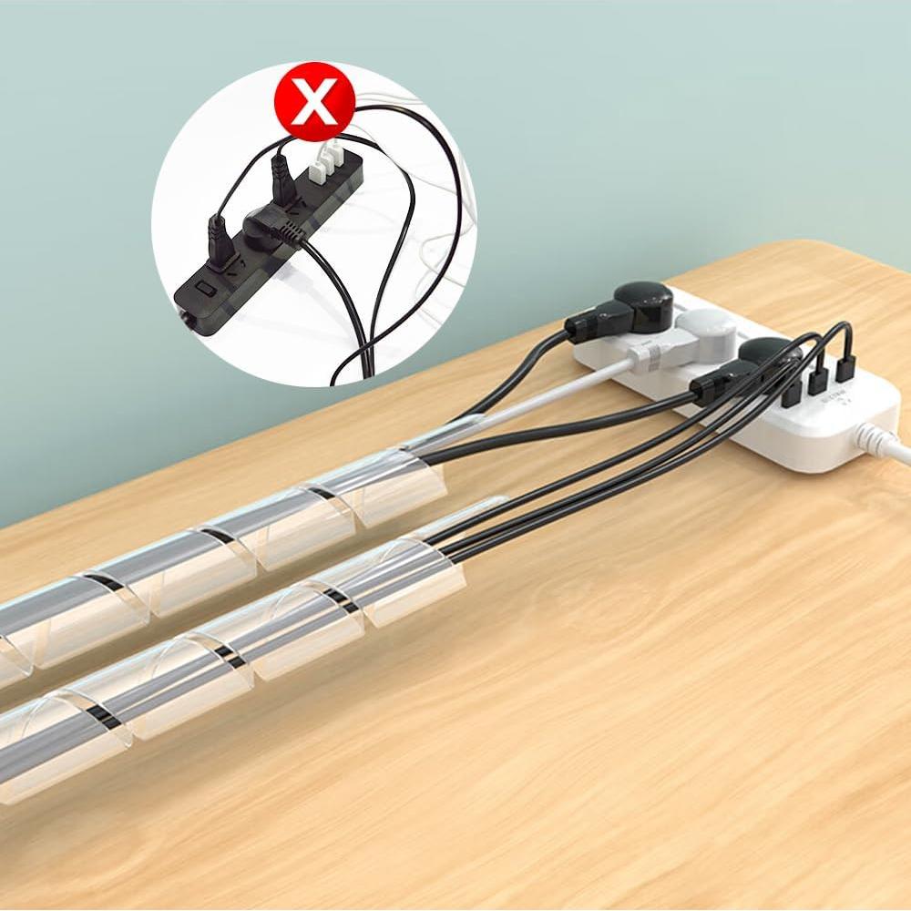 Envoltura de Cable Espiral Lhazemu 10m 8mm Blanca Organizador